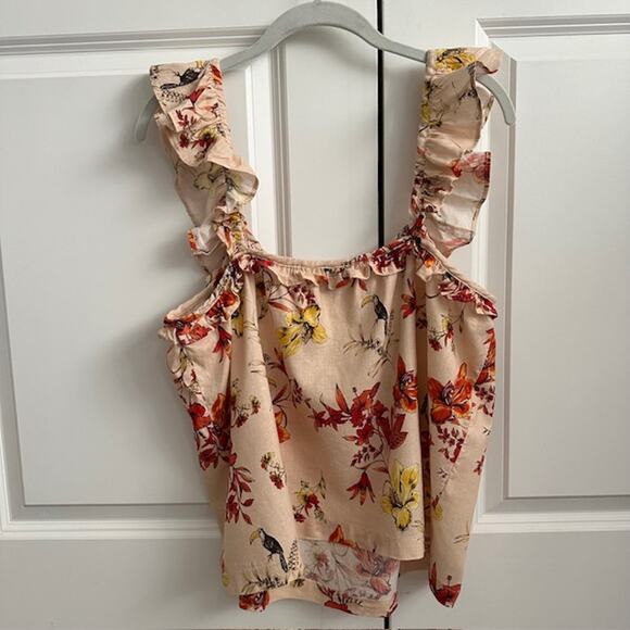 Evereve Char Floral Flutter Tank Size: L Color: Blush Pink Floral Pattern - Picture 6 of 10